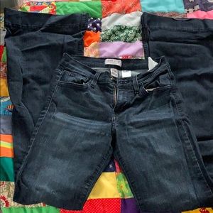 Dark wash trouser hem flare jeans